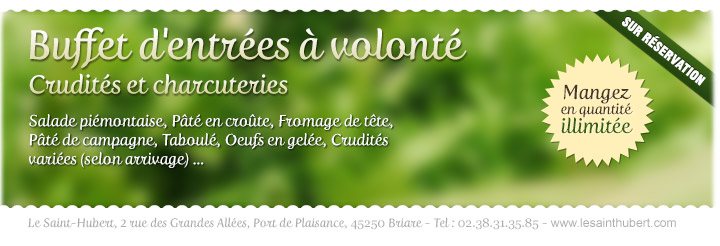 Restaurant le Saint-Hubert de Briare - Buffet d'entr�es � volont� (crudit�s et charcuteries)