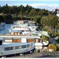 Vue de la terrasse du Restaurant Le Saint-Hubert de Briare (45250, Loiret, France)
