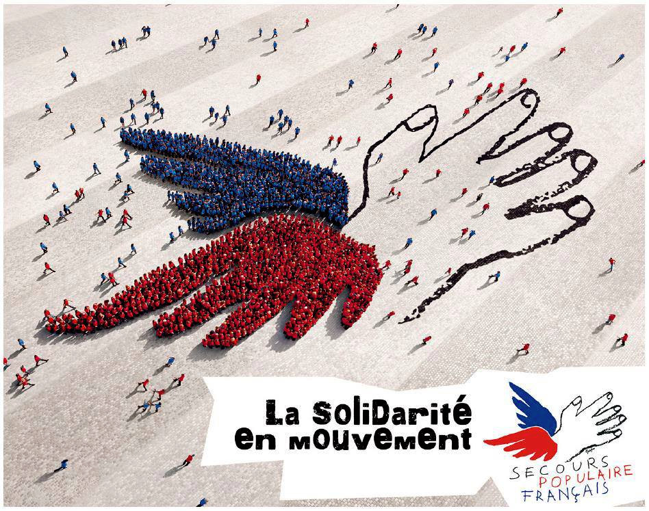 Secours populaire français - Affiche la solidarité en mouvement