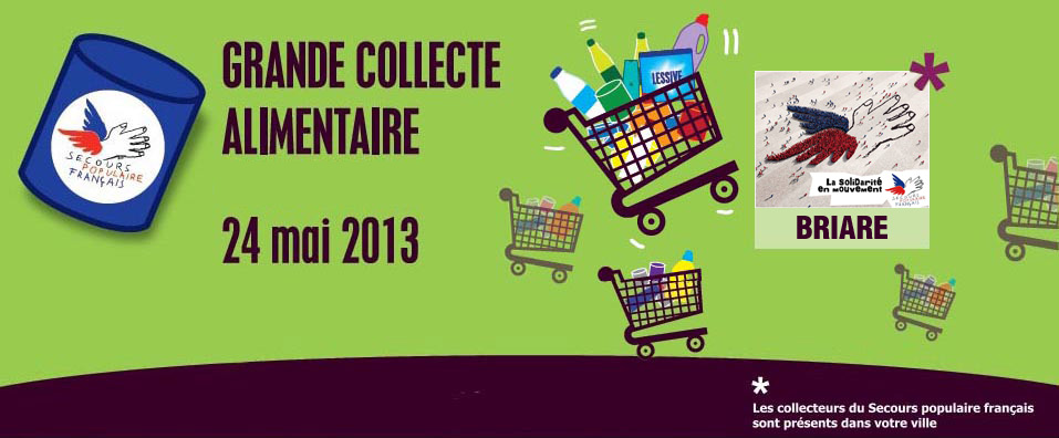 Vendredi 24 mai 2014 : grande collecte alimentaire régionale à Briare (Loiret, Région Centre, France)