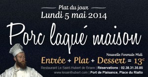 Plat du jour lundi 5 mai 2014 : Porc laqué maison