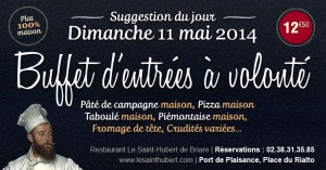 Suggestion du jour Restaurant Briare, Loiret, Région Centre - Buffet d'entrée à volonté (crudités et charcuterie)