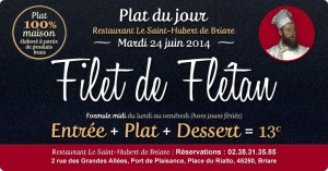 Restaurant Poisson Briare, Loiret, Région Centre - Filet de flétan