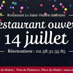 Restaurant Briare Loiret, Région Centre ouvert le 14 juillet (Fête Nationale)